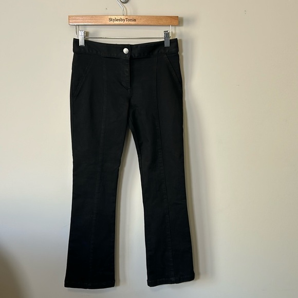 Veronica Beard Straight Leg Ankle Pant Black Pockets Designer Sz 0 - Picture 2 of 13